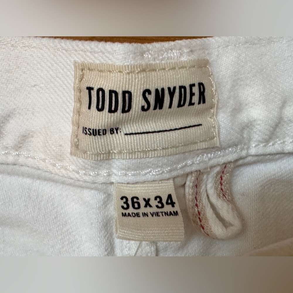 Todd Snyder White Slim Fit Jeans 5 Pocket 36 X 34 Selvedge NWT - Picture 5 of 10